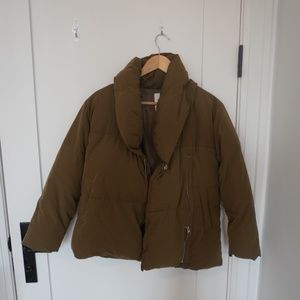 Zara Green Cropped Puffer